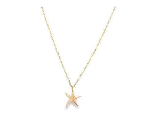 18K Yellow Gold Starfish Pendant Necklace
